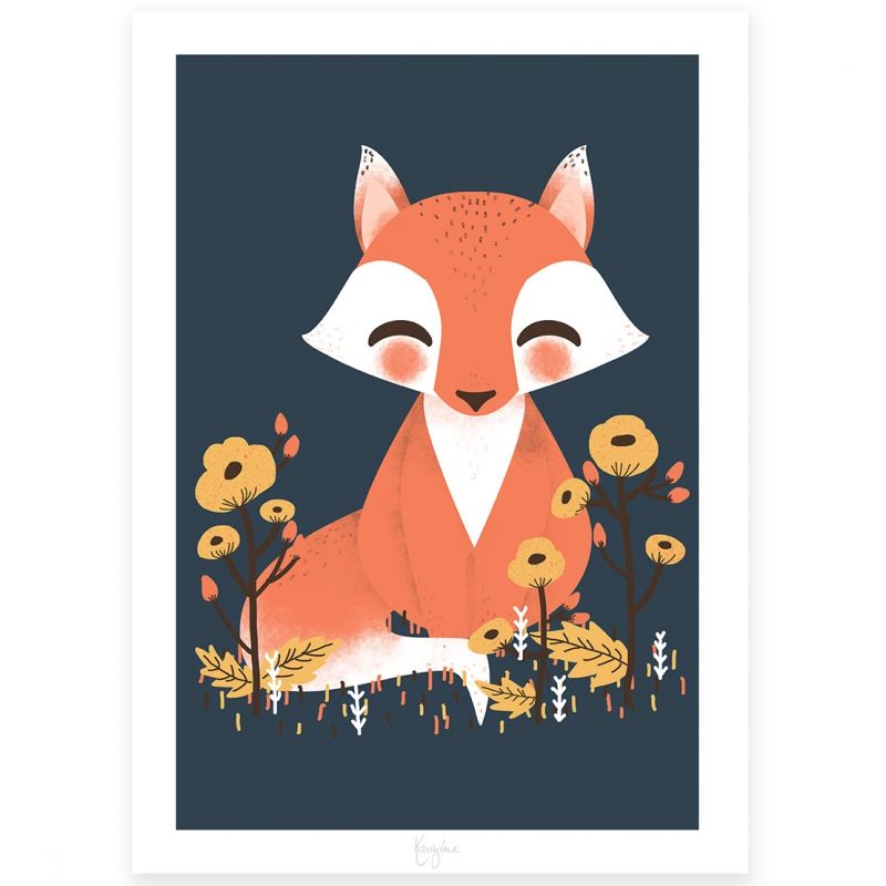 Affiche A4 Les Animignons le renard Kanzilue
