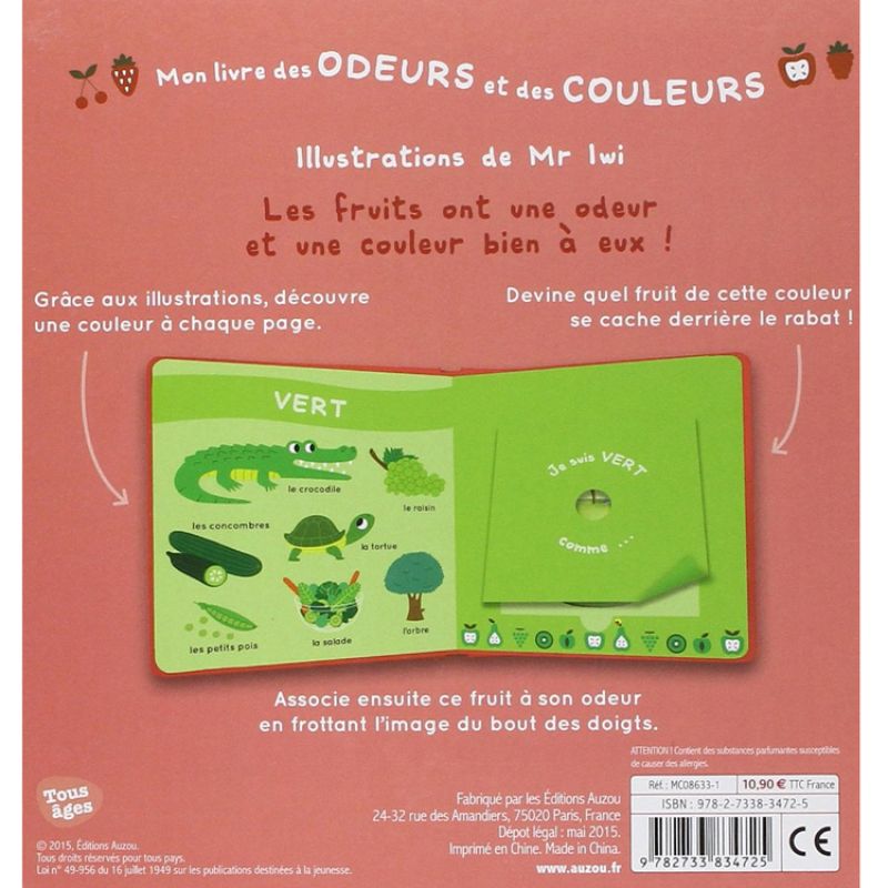 Mon livre des odeurs et des couleurs Les Fruits - Reconditionné Auzou Editions Produit 5