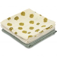 Lot de 3 langes en mousseline Lucky Leopard (55 x 55 cm) - Trixie