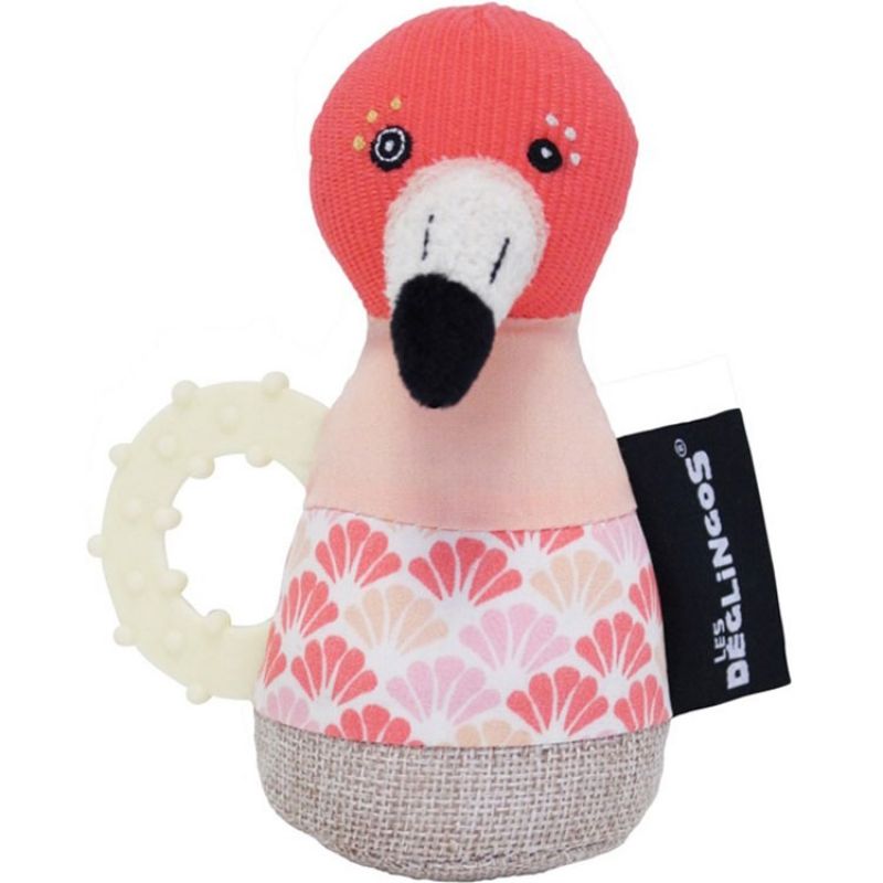 Anneau de dentition maracas Flamingos le Flamant Rose Les Déglingos