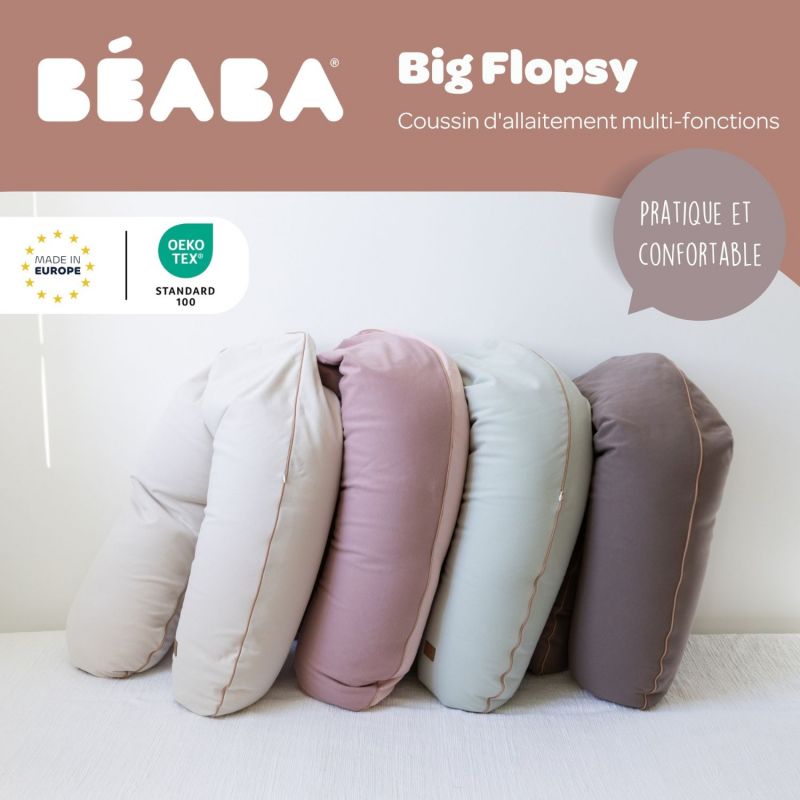 Coussin de grossesse Big Flopsy French Terry Terre d'argile Béaba Ambiance 6