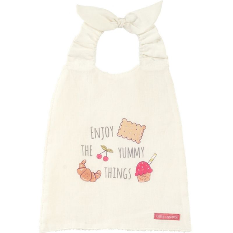 Bavoir élastiqué en coton bio Yummy Little Crevette