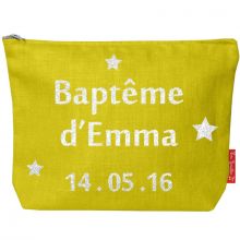 Pochette baptême ou communion jaune (personnalisable)  par Les Griottes