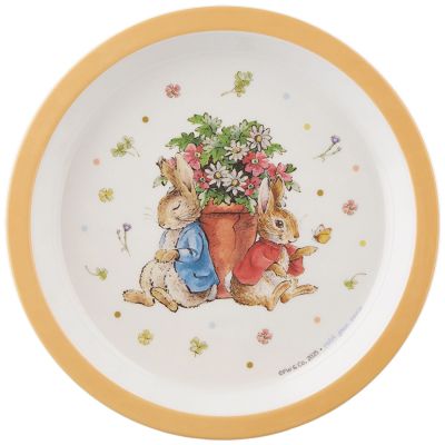 Assiette bébé Pierre Lapin abricot (18 cm) Petit Jour Paris