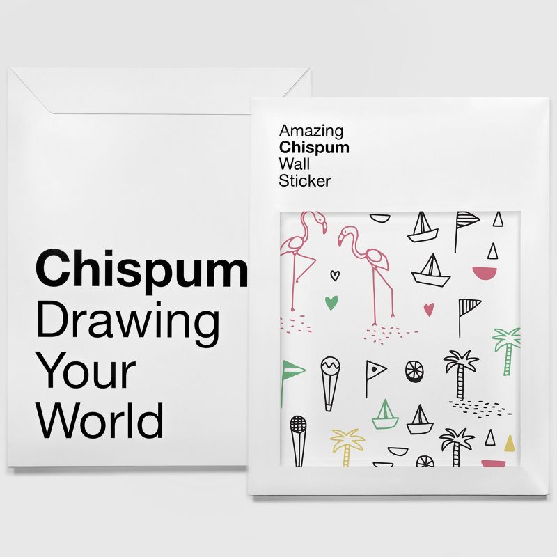 Stickers muraux flamant rose Summer day Chispum