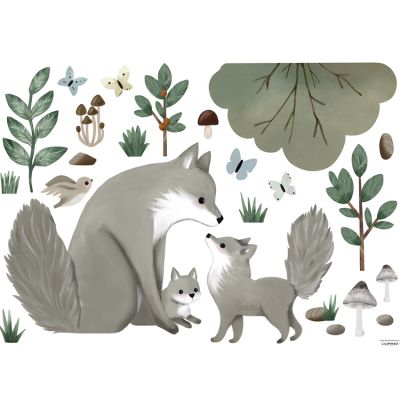 Planche de stickers L Famille Loup (64 x 90 cm)  par Lilipinso