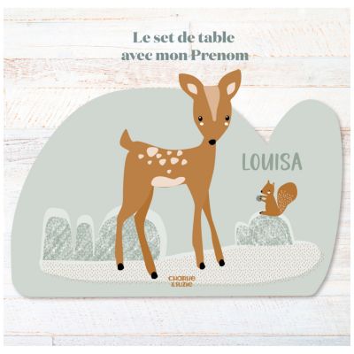 Set de table Biche Edgar personnalisable Charlie et Suzie