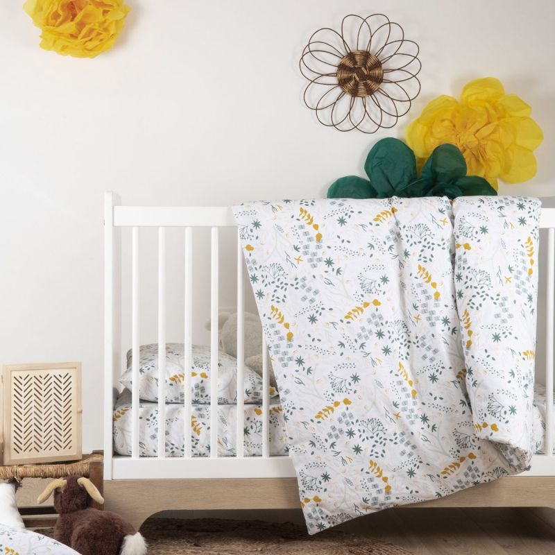 Drap housse en coton bio Yukari Douceur Original (70 x 140 cm) Kadolis Ambiance 2
