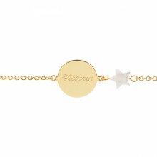 Bracelet Lovely nacre étoile (plaqué or jaune)  par Petits trésors