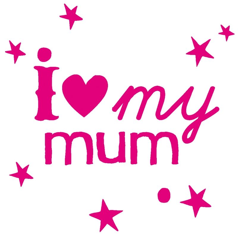 Mini sticker fluo I love mum (10 x 10 cm) Mimi'lou
