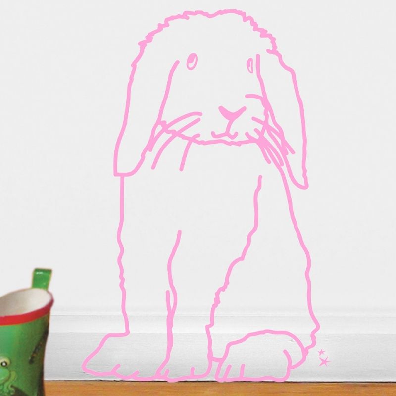Sticker mural Le lapin rose (30 x 20 cm) Mimi'lou