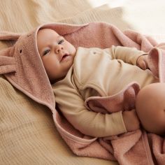 Cape de bain Albert Rabbit rose (70 x 70 cm)