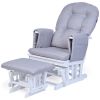 Fauteuil d'allaitement en hêtre Canva gris et repose pieds - Childhome