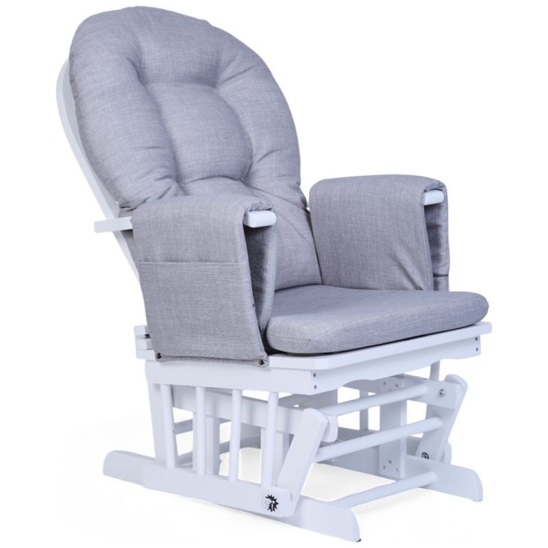 Fauteuil d'allaitement en hêtre Canva gris et repose pieds Childhome Produit 3