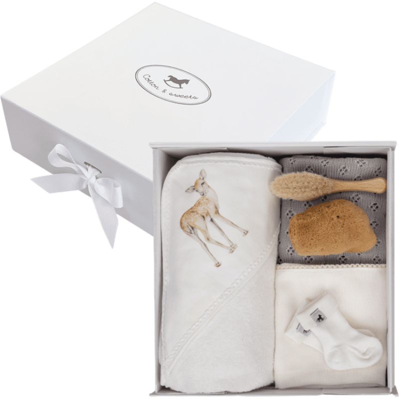 Coffret cadeau nouveau-né gris Cotton&Sweets