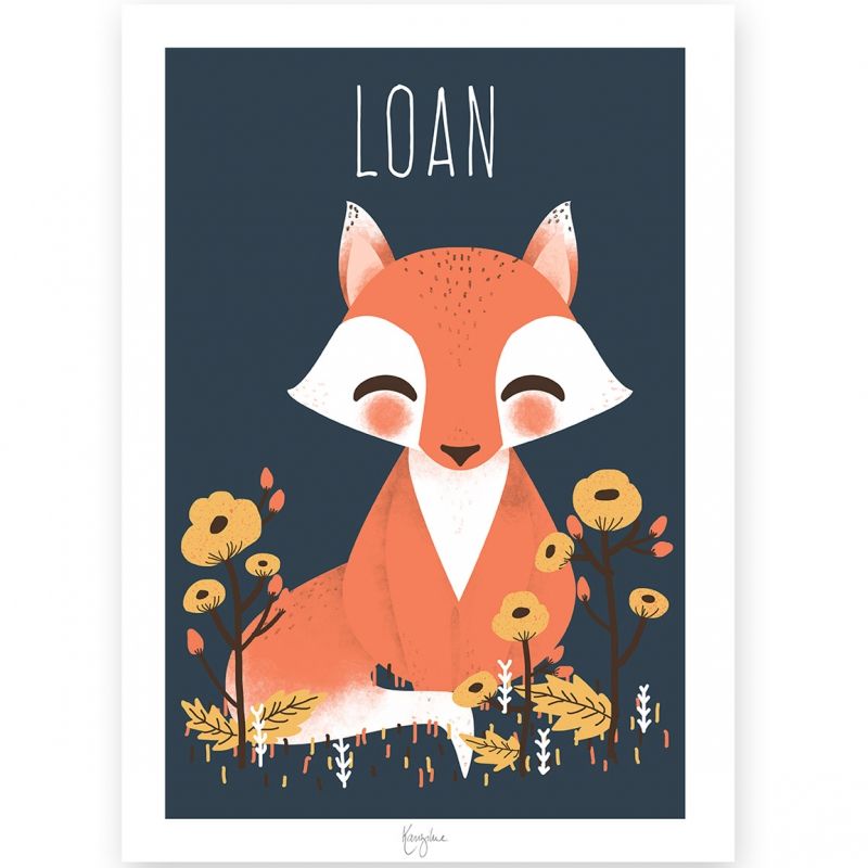 Carte A5 Les Animignons le renard (personnalisable) Kanzilue