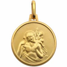 Médaille ronde Saint Christophe (or jaune 375°)  par Maison Augis