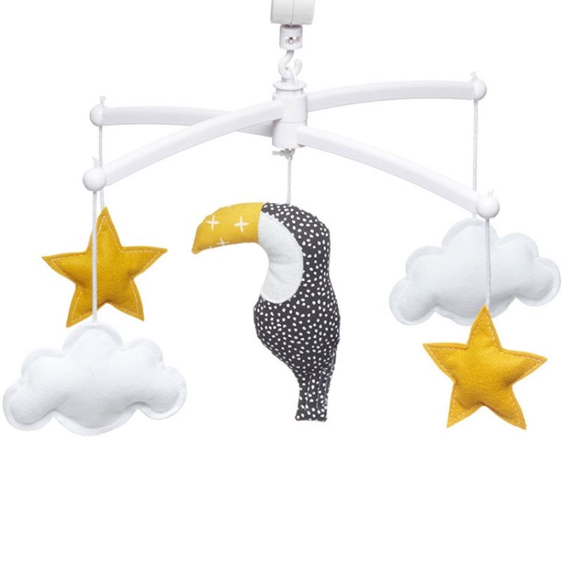 Mobile musical toucan jaune (mélodie au choix) Pouce et Lina