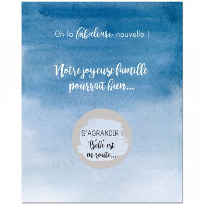 Lot de 5 cartes Ã  gratter Annonce de grossesse Famille (8 x 10 cm)
