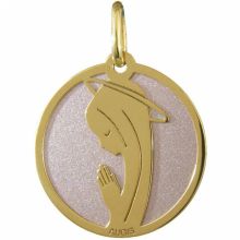 Médaille de la Vierge (or jaune 750° et acier rose)  par Maison Augis
