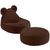 Pouf ours et repose-pieds Warm Hazel molletonné Wigiwama Produit 1
