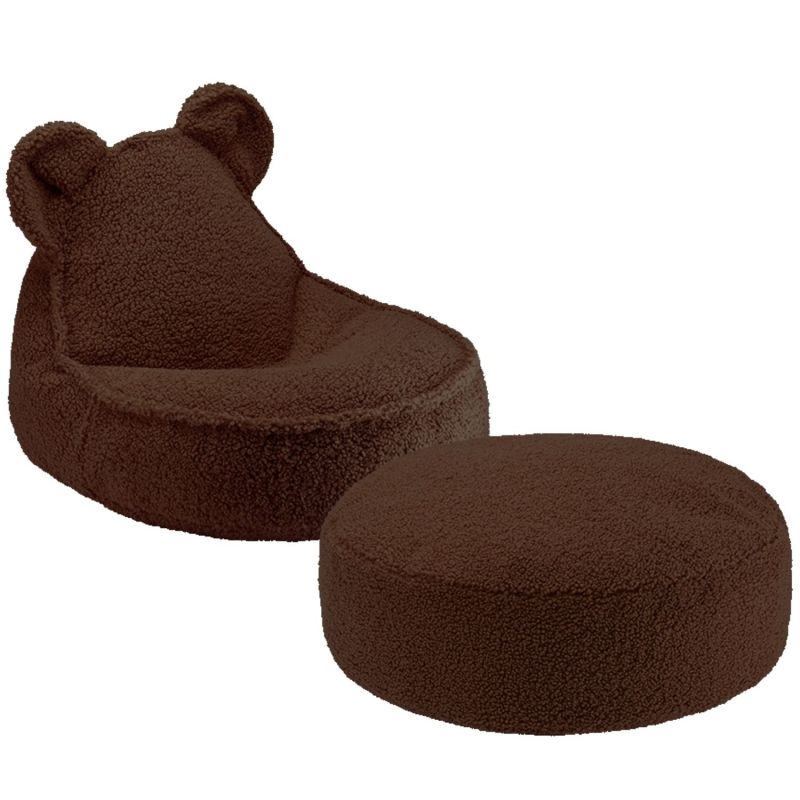 Pouf ours et repose-pieds Warm Hazel molletonné Wigiwama Produit 1