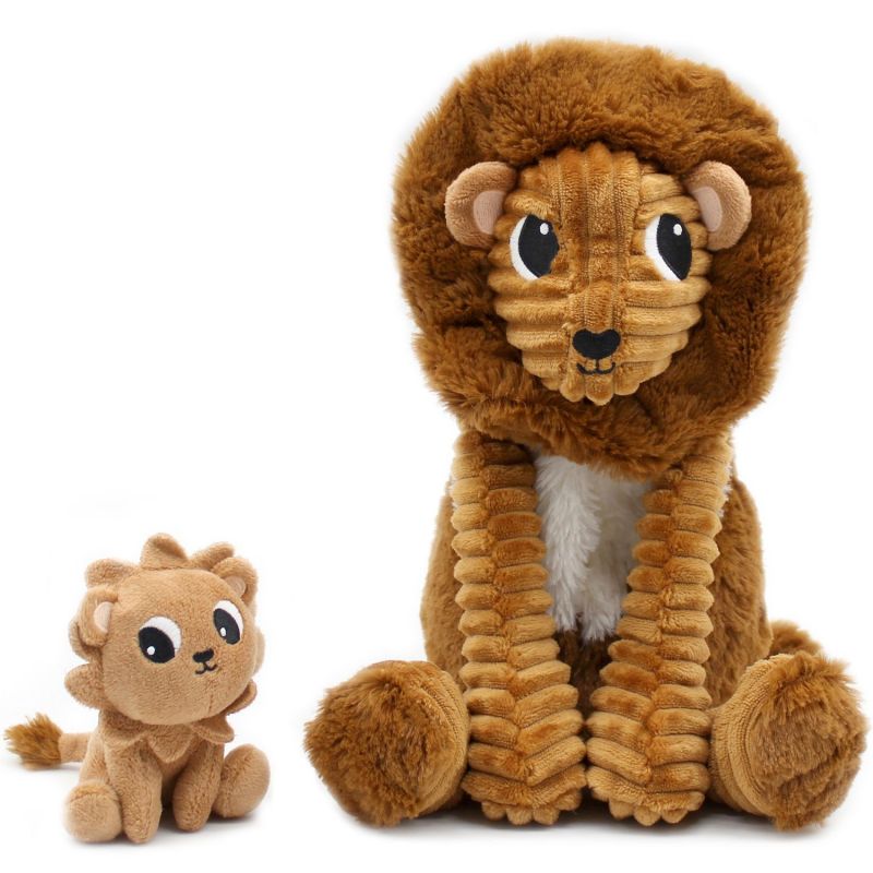 Peluche Graou le lion papa et bébé Cassonade (27 cm) Les Déglingos Produit 2