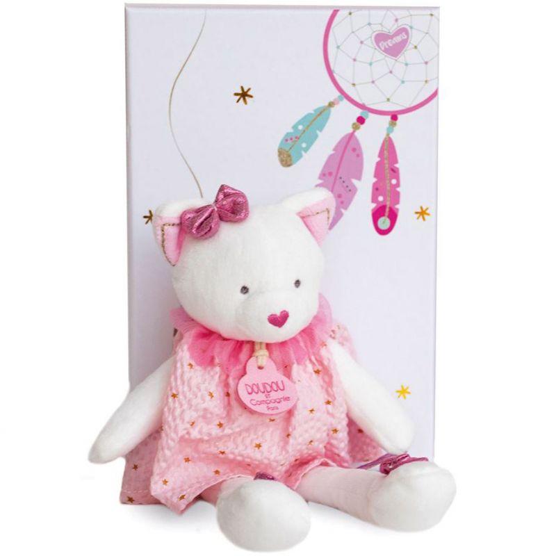 Coffret peluche Chat Attrape-rêves (20 cm) Doudou et Compagnie