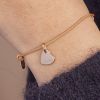 Bracelet prénom coeur sur cordon personnalisable (plaqué or)  par Merci Maman