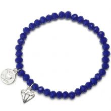 Bracelet charm perles bleues diamant  par Proud MaMa