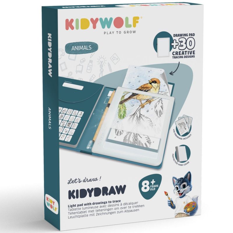 Tablette lumineuse avec dessins à décalquer KIDYDRAW Animals (8 ans et+) KIDYWOLF Packaging 7