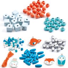 450 perles en bois Petits animaux