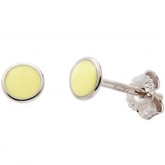 Boucles d'oreilles Cercle laqué Jaune (argent) - Baby bijoux