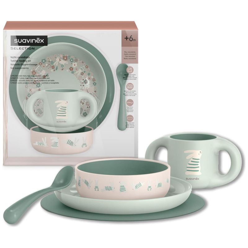 Coffret repas Wonderland vert (5 pièces) Suavinex Packaging 9