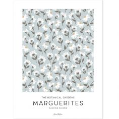 Affiche Marguerites bleu clair (30 x 40 cm)