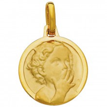 Médaille Enfant au baiser 16 mm (or jaune 750°)  par Berceau magique bijoux