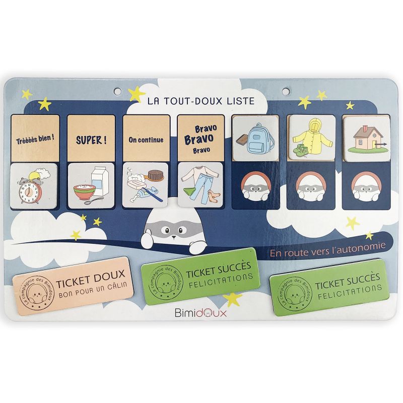 Tableau éducatif Tout-doux liste Pour se lever du bon pied Mimi Bergamote