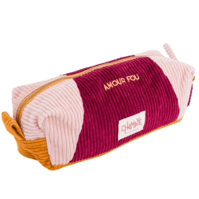 Trousse scolaire en velours Amour Fou Chamaye