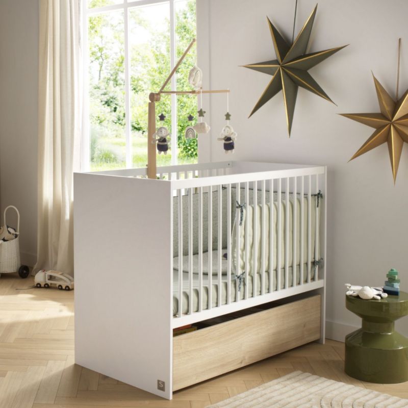 Pack lit bébé, commode et plan à langer offert Paloma (60 x 120 cm) Sauthon mobilier Ambiance 7
