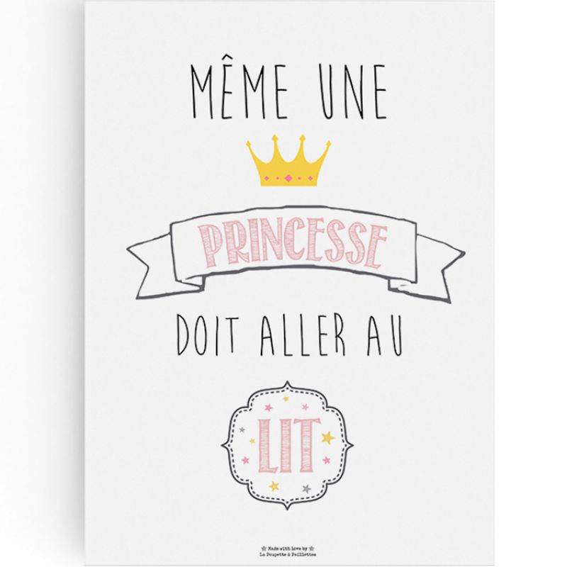 Affiche A3 Princesse La Poupette à paillettes