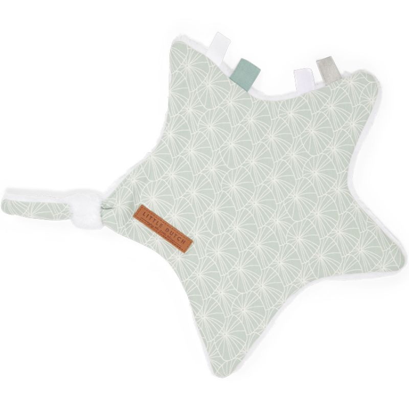 Doudou attache sucette Etoile Lily Leaves mint Little Dutch
