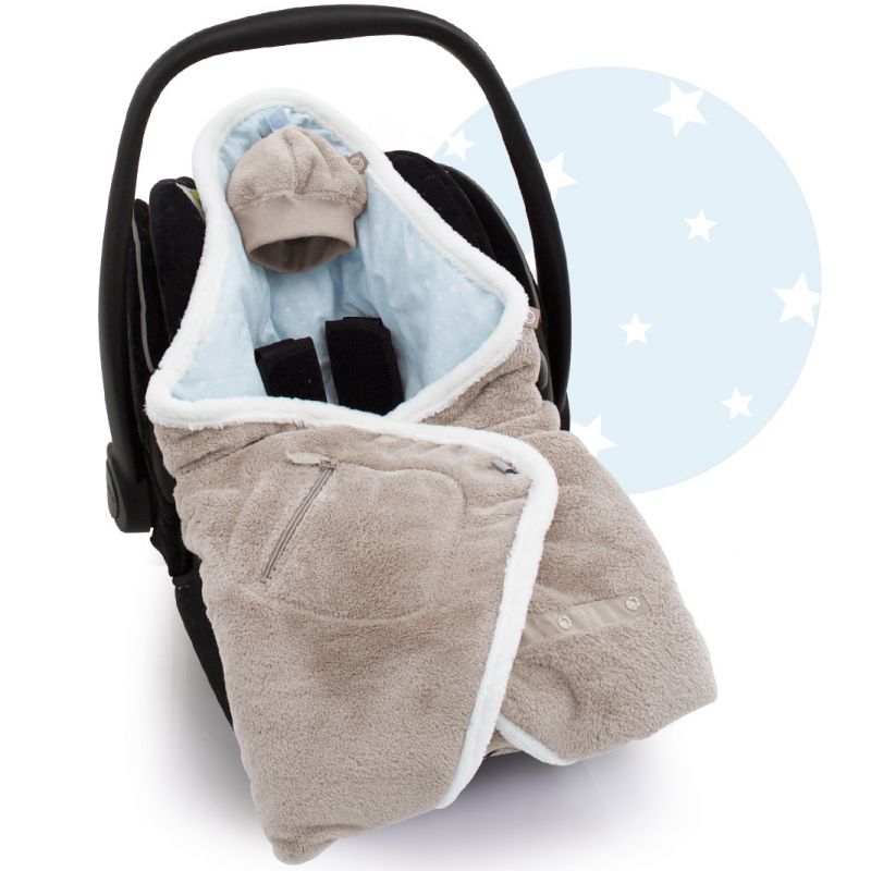 Couverture nomade Biside Stary frost softy dove (90 x 90 cm) Bemini