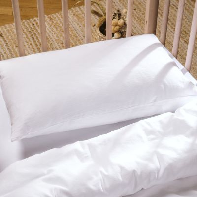 Taie d'oreiller pur coton Blanc (40 x 60 cm)