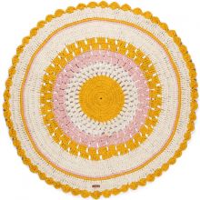 Tapis rond Gypsy coton mix rose (120 cm)  par Varanassi