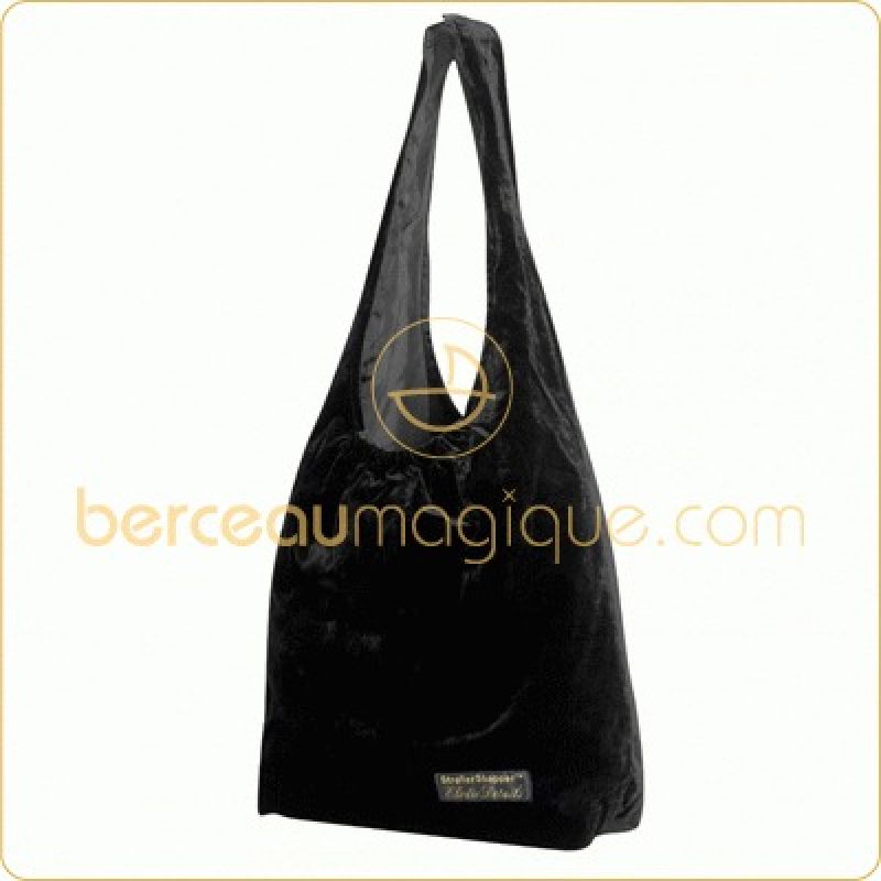 Sac à poussette Stroller Shopper en velours noir Elodie Details
