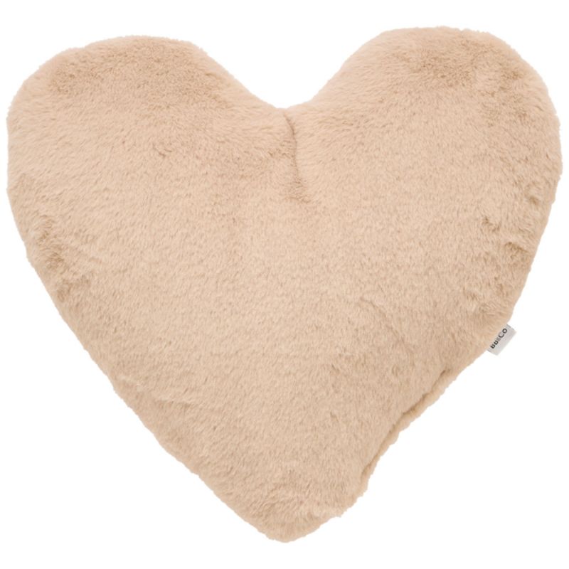 Coussin déco forme coeur fausse fourrure angora beige et fleurs BB & Co Produit 3