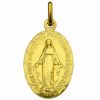 Médaille ovale Vierge Miraculeuse 19 mm (or jaune 750°) - Premiers Bijoux