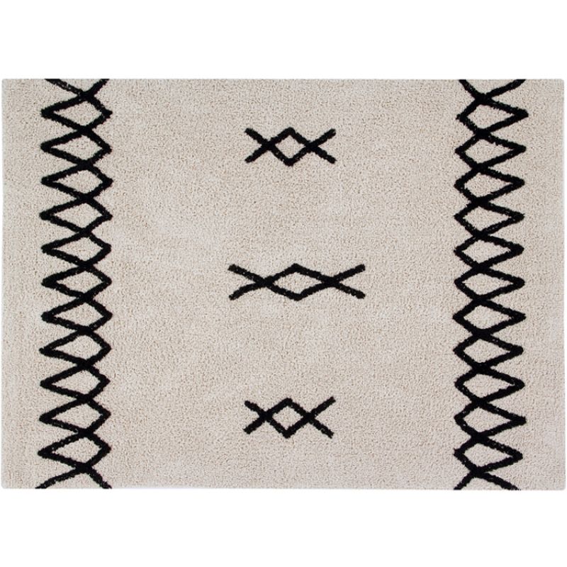Tapis rectangulaire Atlas écru et noir (120 x 160 cm) Lorena Canals