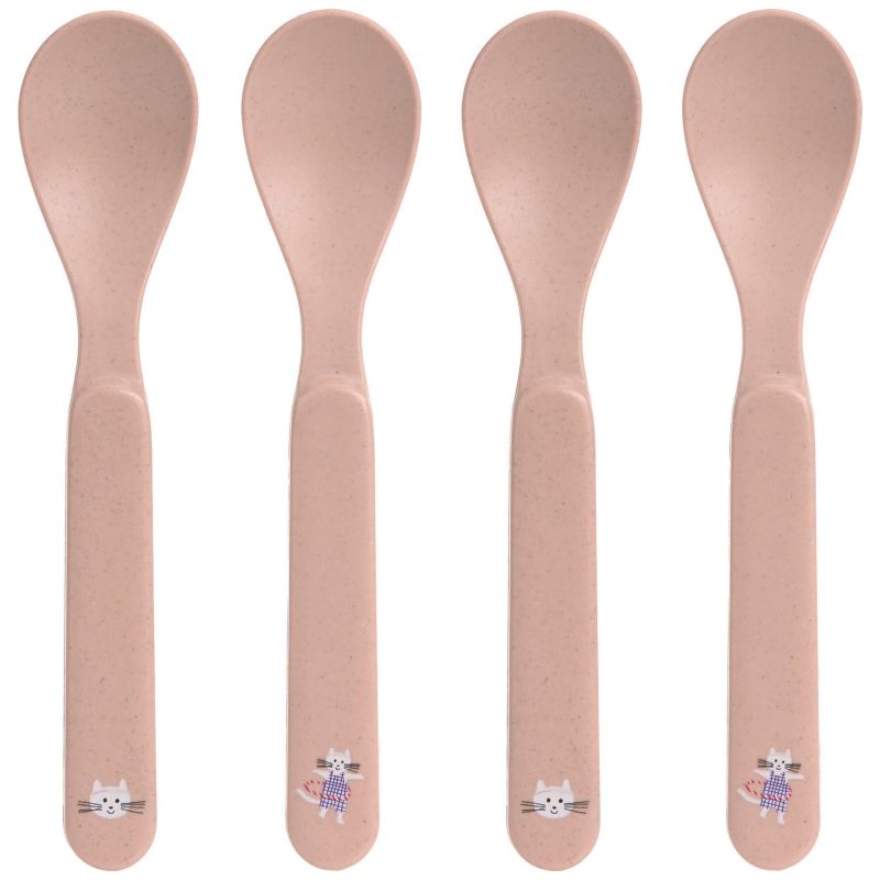 Lot de 4 cuillères en polypropylène et cellulose Tiny Team Chat Lässig Produit 1