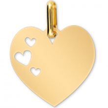 Médaille cœur personnalisable (or jaune 375°)  par Lucas Lucor